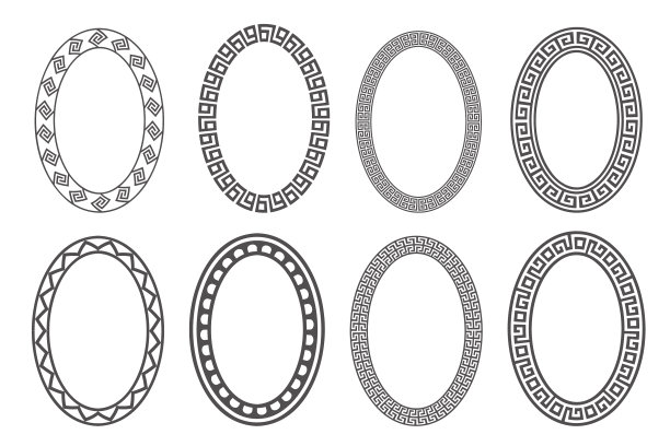 希腊关键框设置圆形边框用图片下载