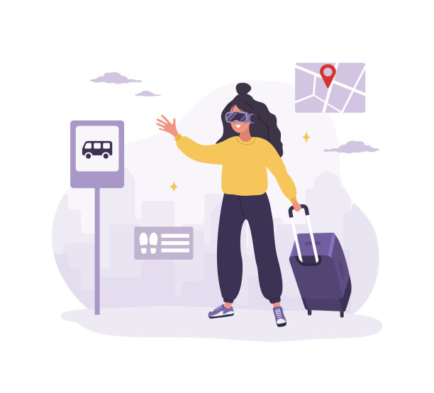 戴着vr眼镜环游世界的女人图片下载