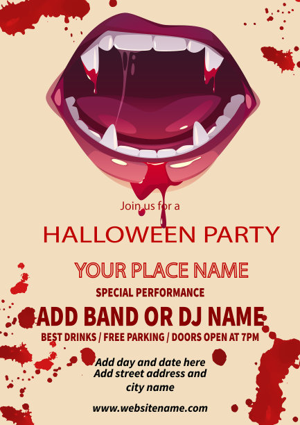 万圣节派对庆祝海报传单设计图片下载
