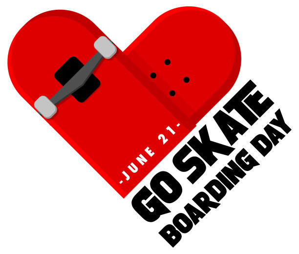 6月21日的滑板日横幅图片下载