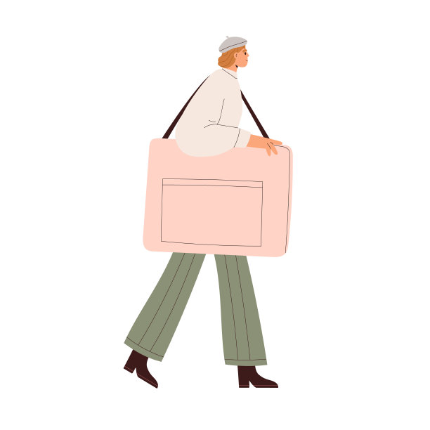 女艺术家带着艺术作品集去图片下载