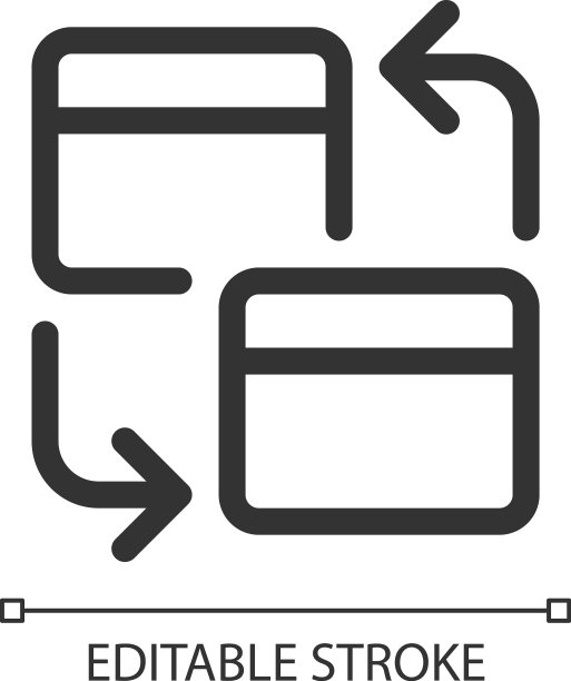 银行内部转账像素完美线性UI图标图片下载