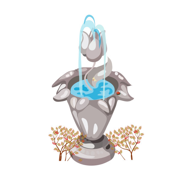 喷泉的卡通图片下载