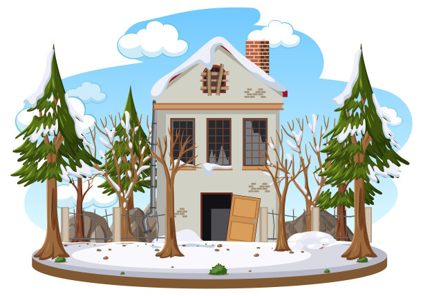 抛弃乡村的房子在冬天与世隔绝图片下载