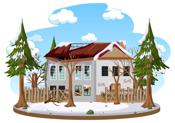 抛弃乡村的房子在冬天与世隔绝图片下载