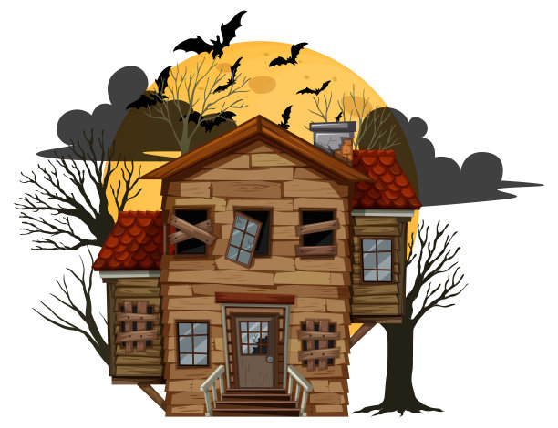 与世隔绝的万圣节废弃房屋图片下载