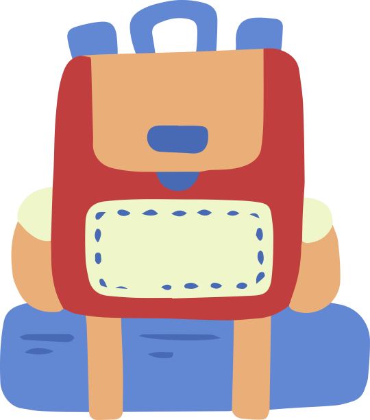 手绘可爱的背包插图图片下载