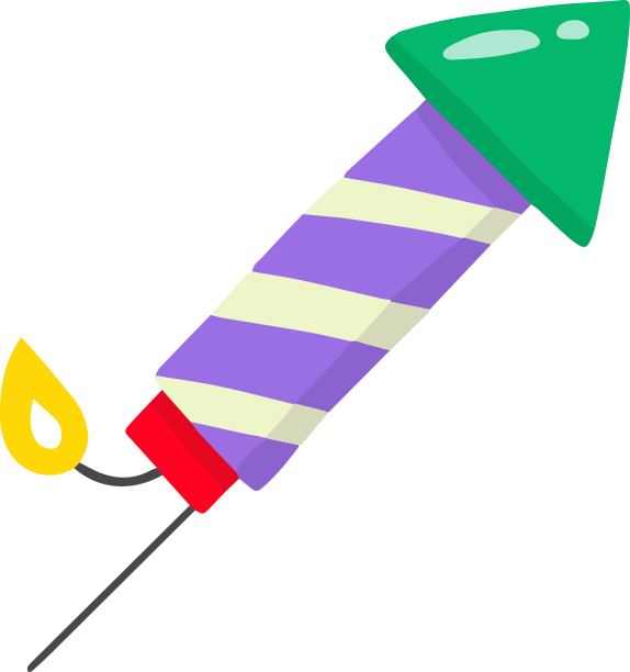 手绘派对烟花插图图片下载