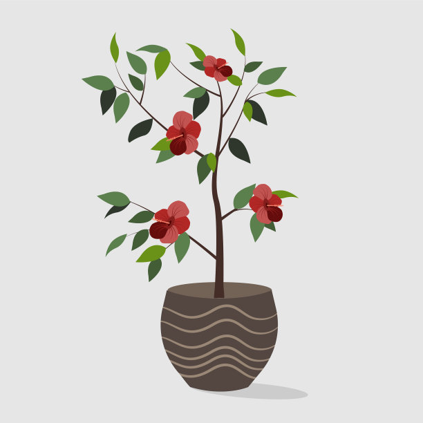 月季树图形元素图片下载