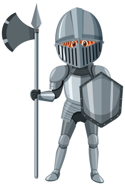 孤立的中世纪骑士穿着盔甲服装图片下载
