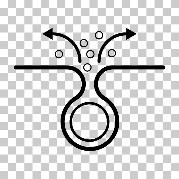 清洁毛孔图标，黑头皮肤问题，痘痘皮肤问题符号向量插图图片下载