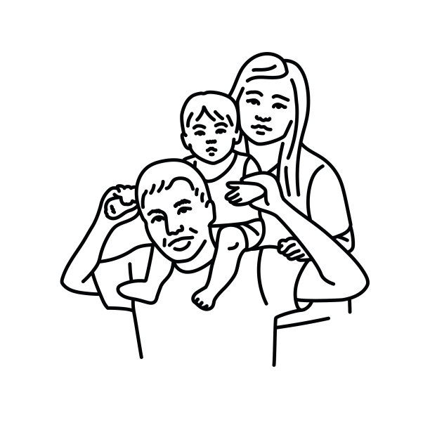 亚洲夫妇与婴儿色线图片下载