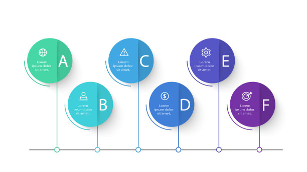 信息图创意概念，6个步骤图片下载