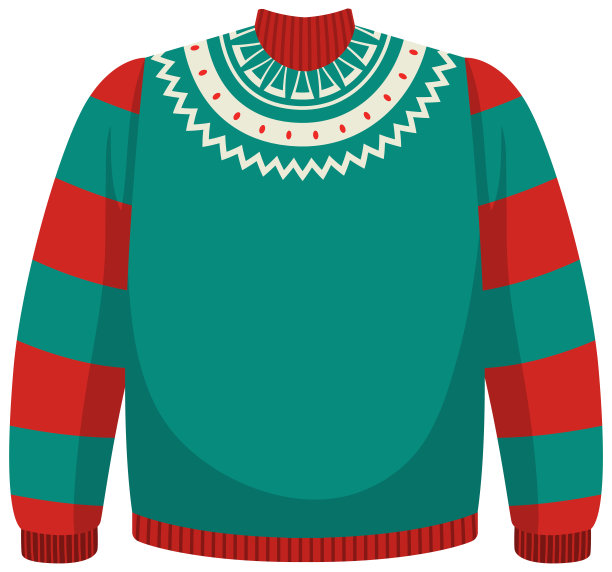 圣诞毛衣在卡通风格孤立图片下载
