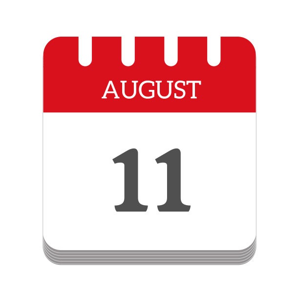 8月11日日历平面图标图片下载