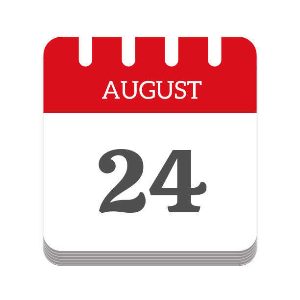 8月24日日历平面图标图片下载