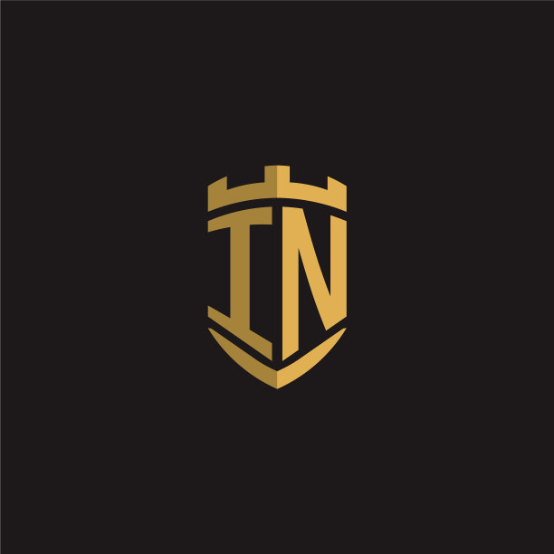 首字母在标志字母组合与盾风格设计图片下载