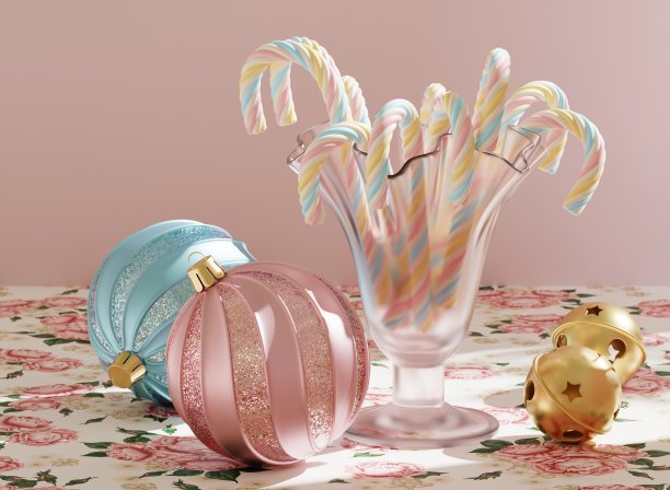 圣诞背景与糖果拐杖图片下载