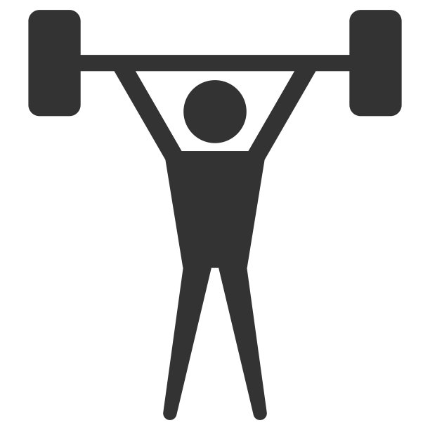 举重运动员图标。平面风格矢量插图孤立在白色背景上图片下载