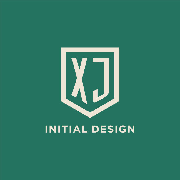 Xj标志初始字母盾牌几何形状图片下载