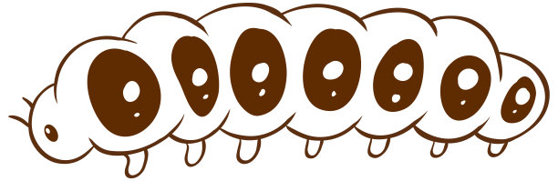 毛毛虫在涂鸦简单风格的白色背景图片下载