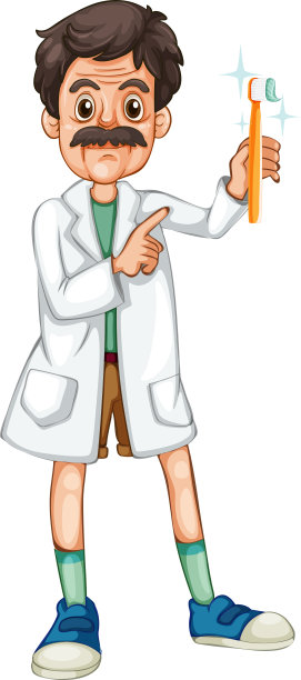 牙医拿着白色背景上的牙刷图片下载