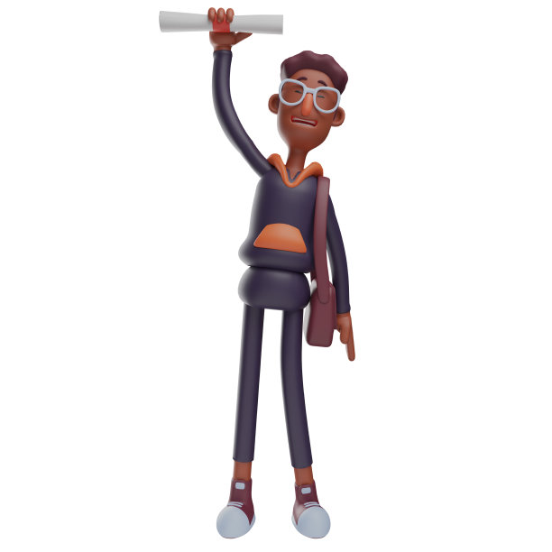 3d学生卡通图片与快乐的脸图片下载