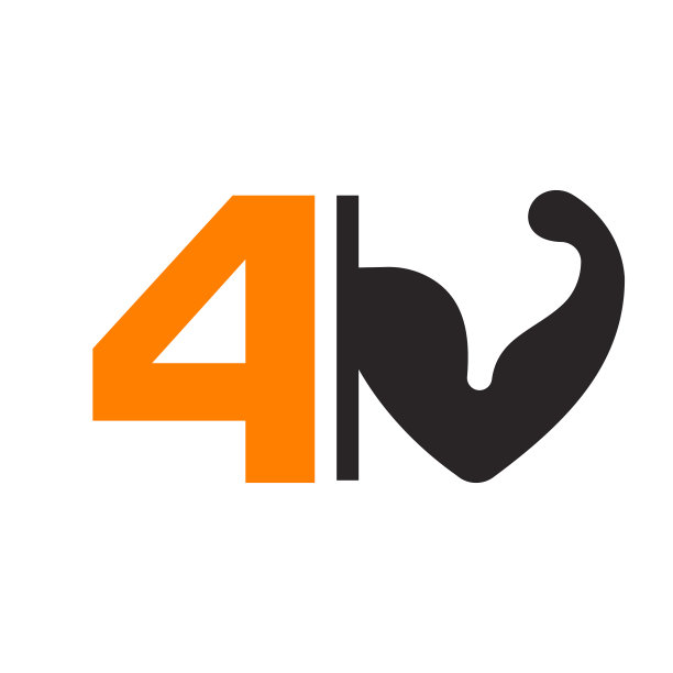 字母4健身标志设计健康手臂身体图片下载