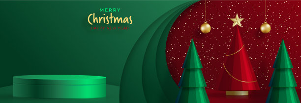 3d讲台圆形舞台风格为圣诞快乐图片下载