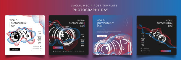 社交媒体发帖模板与相机设计在图片下载