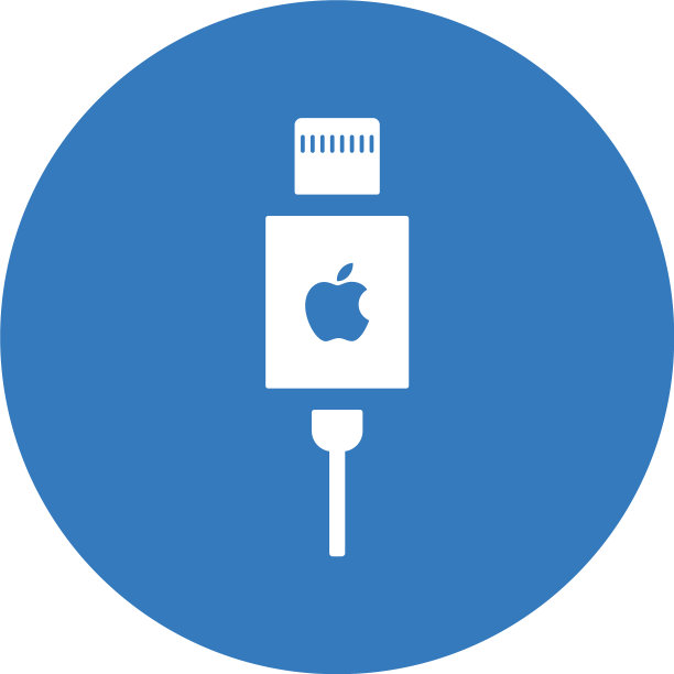 适配器苹果总线电缆连接器图标蓝色图片下载