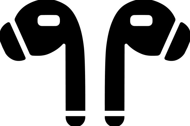 Airpod耳机无线图标黑色图形图片下载