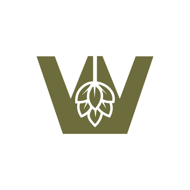 第一个字母W啤酒酿造标志图标矢量模板图片下载