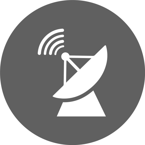 天线广播碟形图标灰色图形图片下载