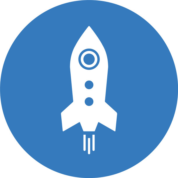 发射火箭飞船图标蓝色设计图片下载