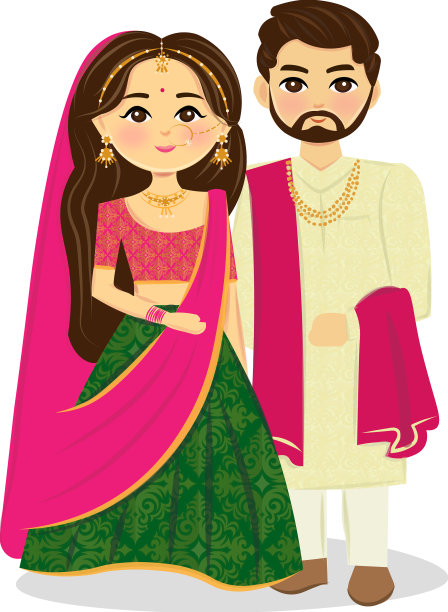 印度婚礼的夫妇图片下载
