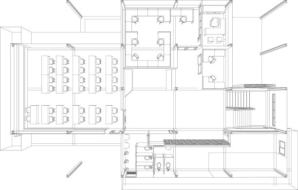 建筑项目的3D插图图片下载