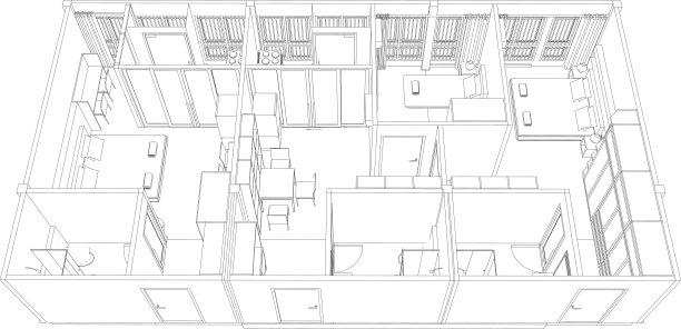 建筑项目的3D插图图片下载