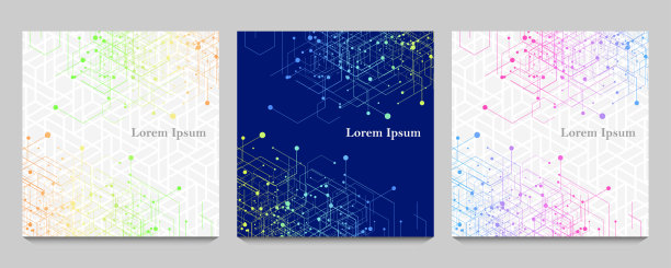 抽象多色六边形，网络图像集合，几何背景，科学技术，未来概念图片下载