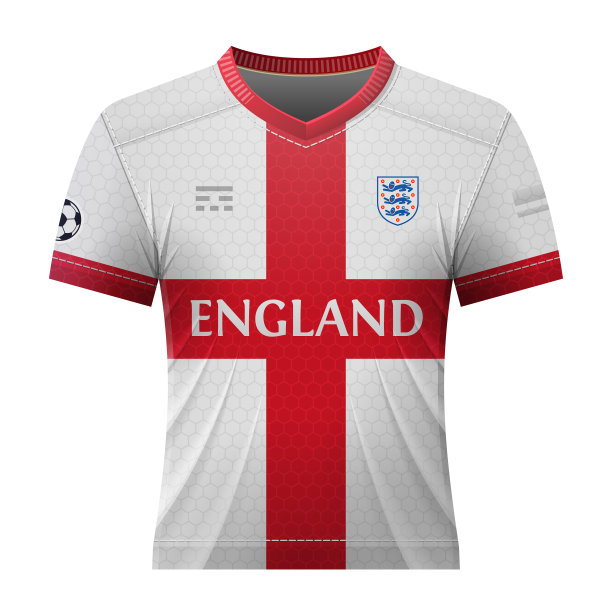 印有英国国旗颜色的足球衫图片下载