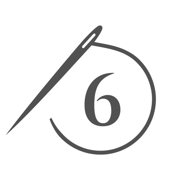 字母6裁缝标志针和线的标志类型图片下载