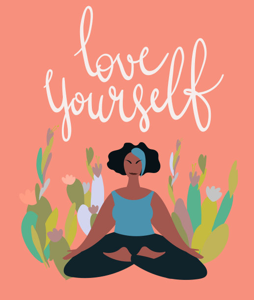 一名女子正以莲花姿势冥想图片下载