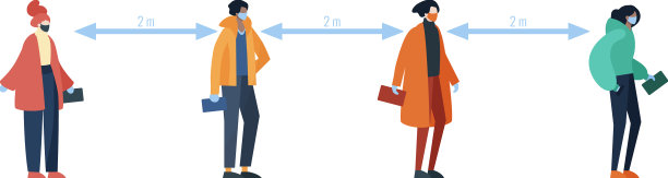 人们在远处排队保护图片下载