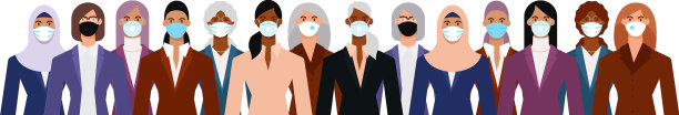 形形色色的女商人戴着口罩图片下载