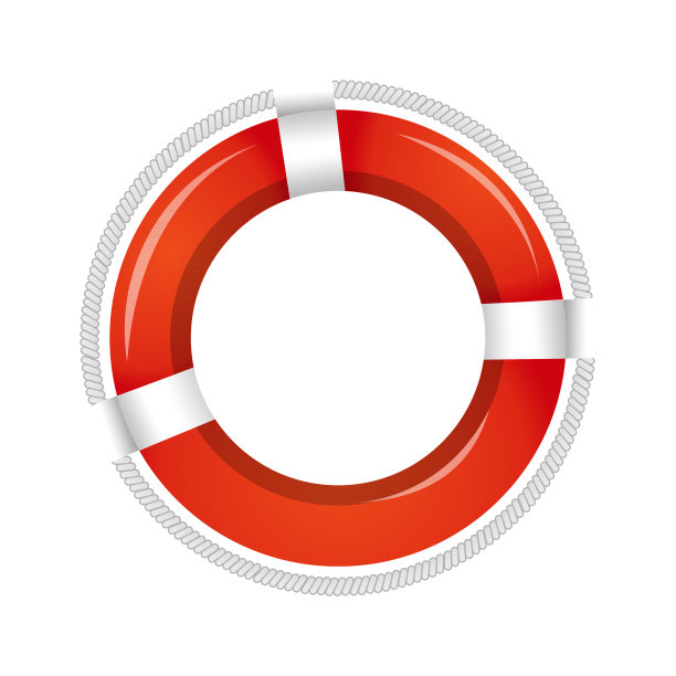 红白相间的海面漂浮着趣味轮胎图片下载