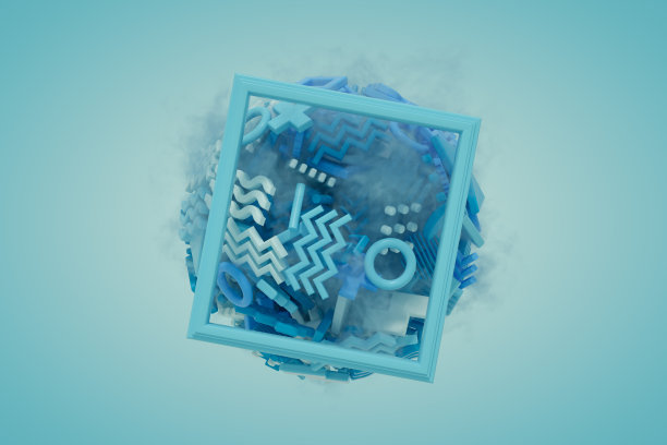 抽象几何形状背景在飞行球形形状图片下载