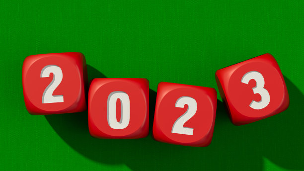 2023个骰子。新年的概念图片下载