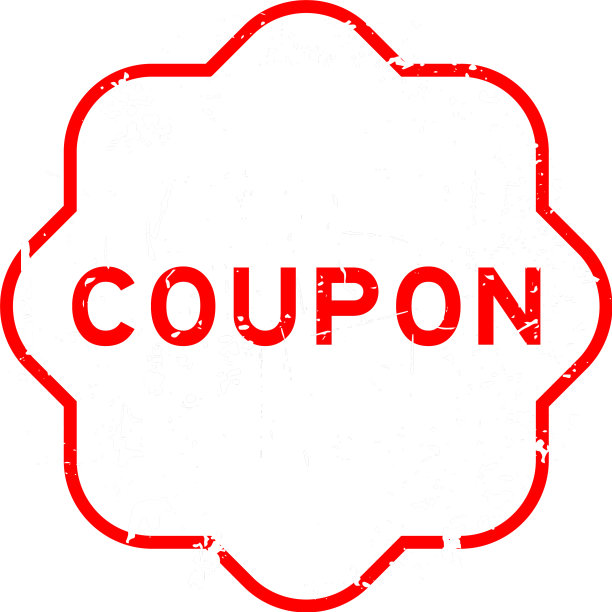 垃圾红优惠券字橡胶印章上的白色图片下载