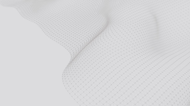 粒子波。未来的点波在白色背景。动态波。波三维图片下载