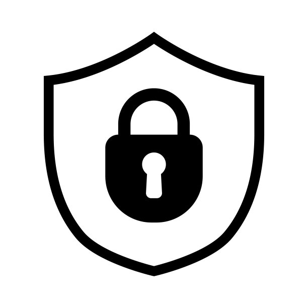 带锁符号的防护盾。矢量数据保护，网络安全图标。标志及标志插图设计。孤立在白色背景上图片下载